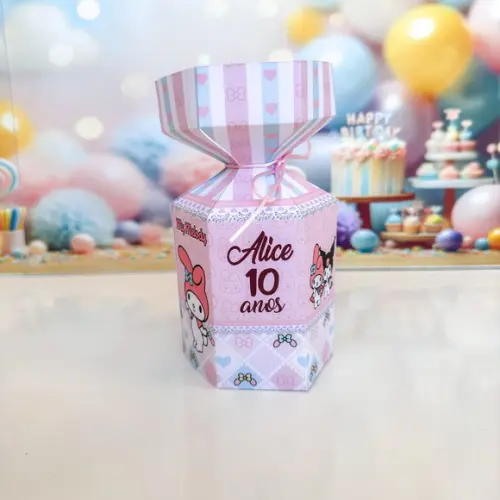 Caixa Meia Bala My Melody e Kuromi