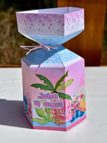 Caixa Meia Bala Stitch e Angel