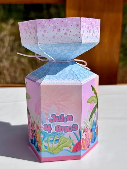 Caixa Meia Bala Stitch e Angel