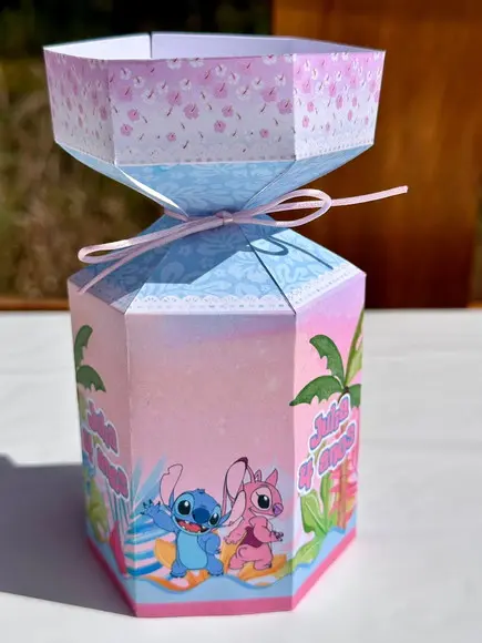 Caixa Meia Bala Stitch e Angel