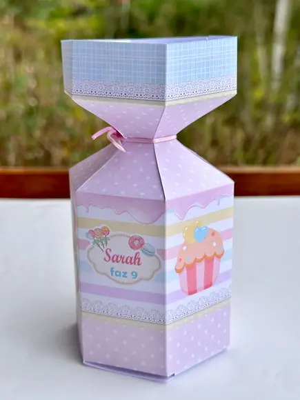Caixa Meia Bala Tema Doces /confeitaria