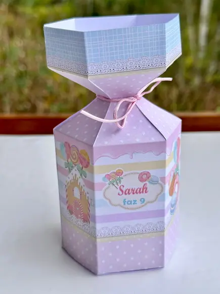 Caixa Meia Bala Tema Doces /confeitaria