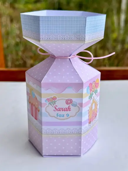 Caixa Meia Bala Tema Doces /confeitaria