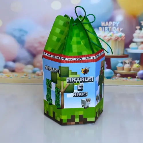 Caixa Modelo Saquinho Minecraft