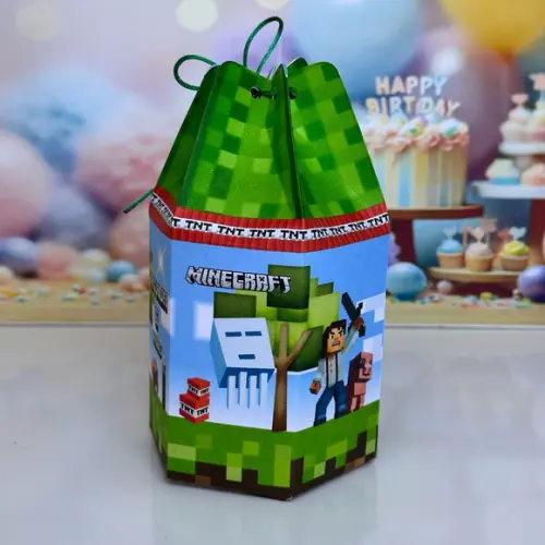 Caixa Modelo Saquinho Minecraft