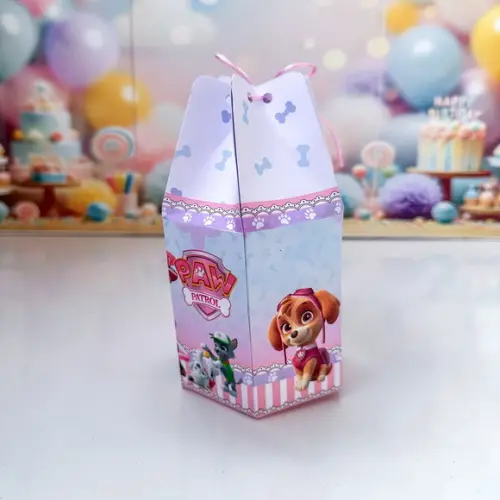 Caixa Modelo Saquinho Patrulha Canina Rosa