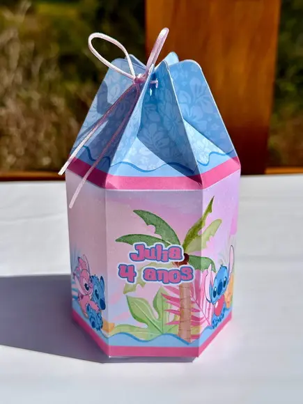 Caixa Modelo Saquinho Stitch e Angel