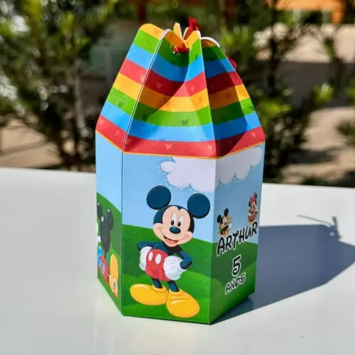 Caixa Modelo Saquinho Turma do Mickey