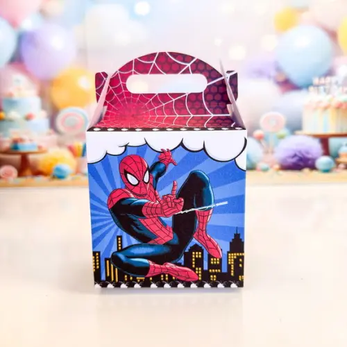Caixa Quadrada com Alça do Homem Aranha