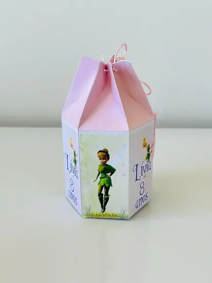 Caixa Saquinho da Tinker Bell com Aplique em 3d.