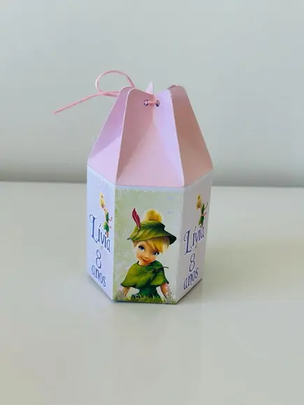 Caixa Saquinho da Tinker Bell com Aplique em 3d.