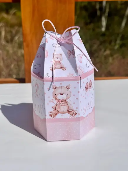 Kit 105 Caixas Chá Revelação Ursinhos