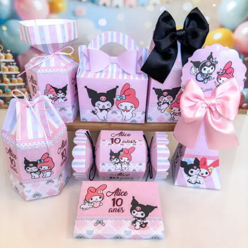 Kit 21 Caixas da My Melody e Kuromi