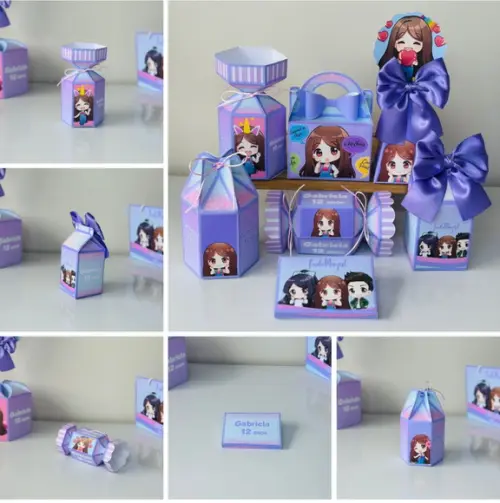 Kit 21 Caixas do Tema Minegirl
