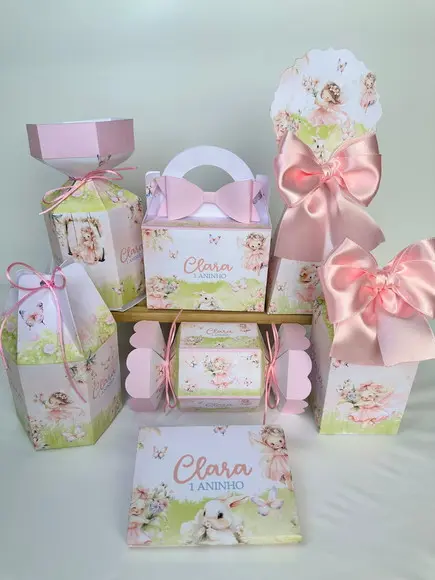 Kit 21 Caixas Tema Jardim das Fadas