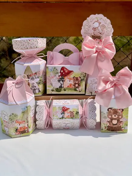 Kit 24 Caixas do Bosque Menina