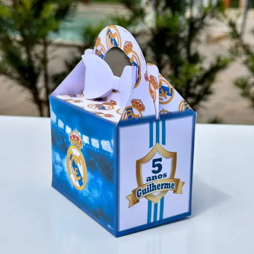 Kit 28 Caixas Personalizadas para Festa do Real Madrid