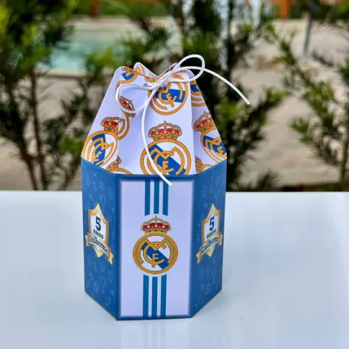 Kit 28 Caixas Personalizadas para Festa do Real Madrid
