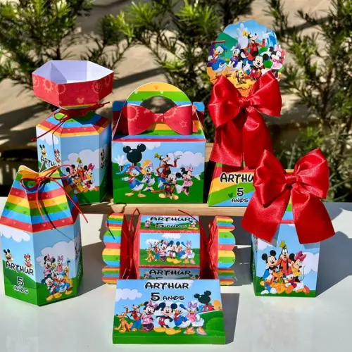 Kit 28 Caixas Turma do Mickey