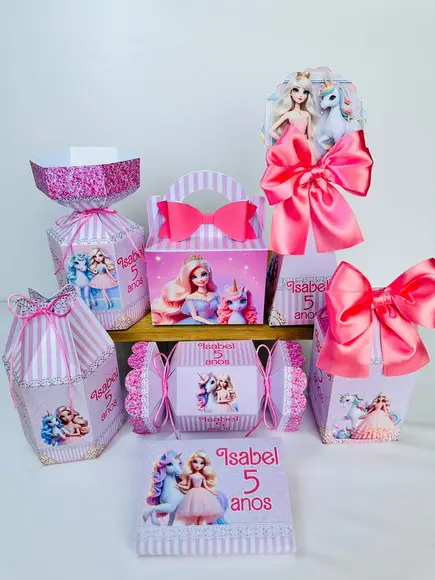 Kit 35 Caixas da Barbie Unicornio