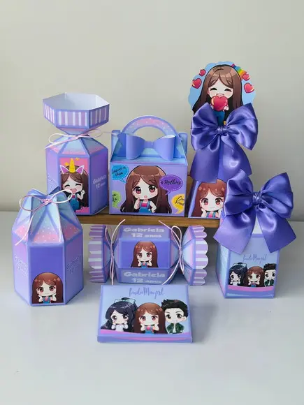 Kit 35 Caixas do Tema Minegirl