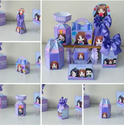 Kit 35 Caixas do Tema Minegirl