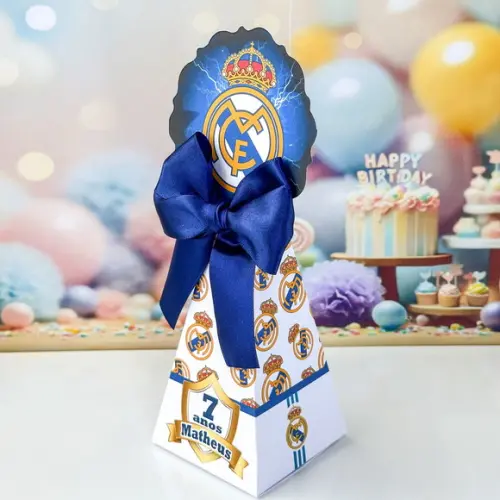 Kit 35 Caixas Personalizadas para Festa Real Madrid