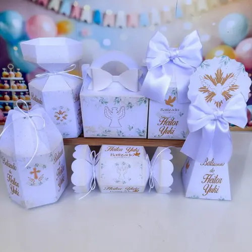 Kit 42 Caixas para Batizado de Menino ou Menina