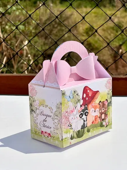Kit 48 Caixas do Tema Bosque Menina