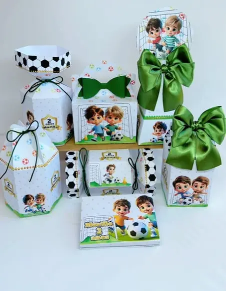 Kit 56 Caixas do Tema Futebol Baby