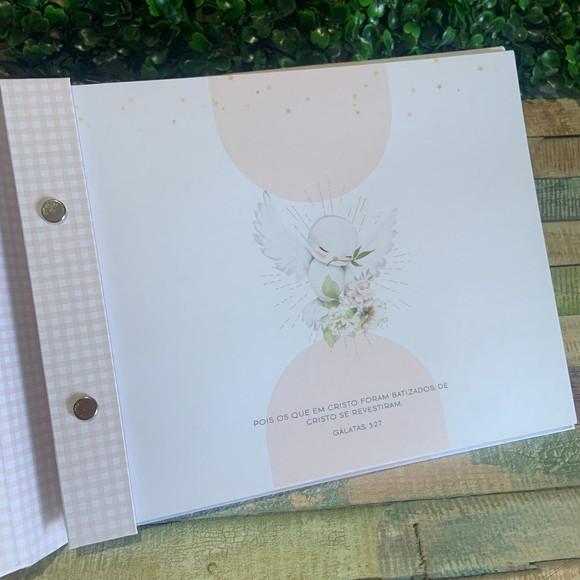 Álbum de Fotos para batizado modelo com parafusos