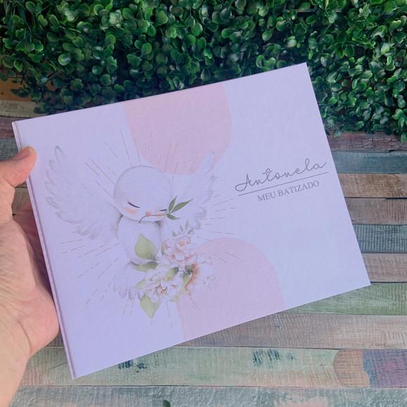 Álbum de Fotos para batizado modelo com parafusos