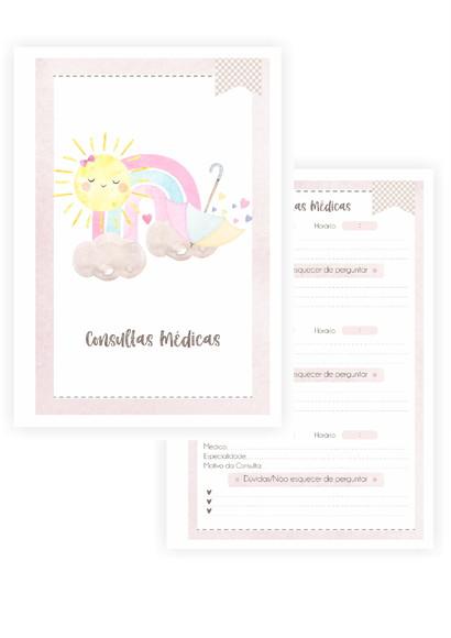 Caderneta de Vacinação Personalizada arco-iris