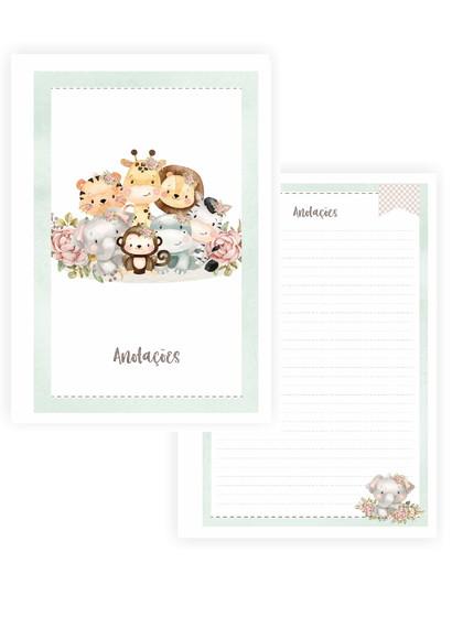 Caderneta de Vacinação Personalizada Safári Menina