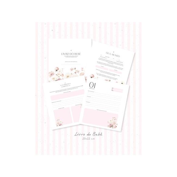 Livro do Bebê Personalizado Floral