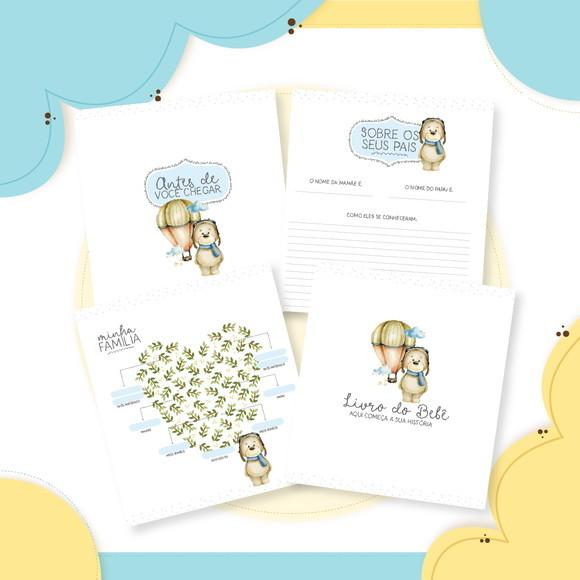 Livro do Bebê Personalizado Ursinho Baloeiro