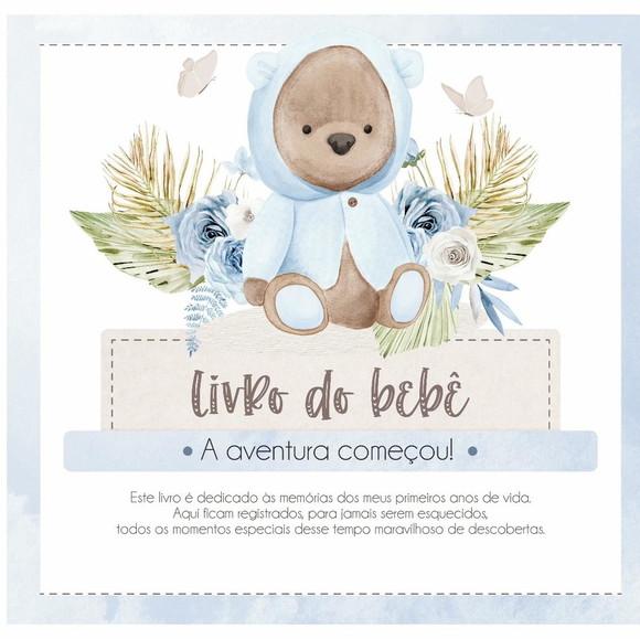Livro do Bebê Personalizado Ursinho Azul