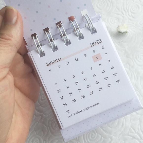 Mini Calendário Personalizado 8x9 cm | Kit com 15 Unidades