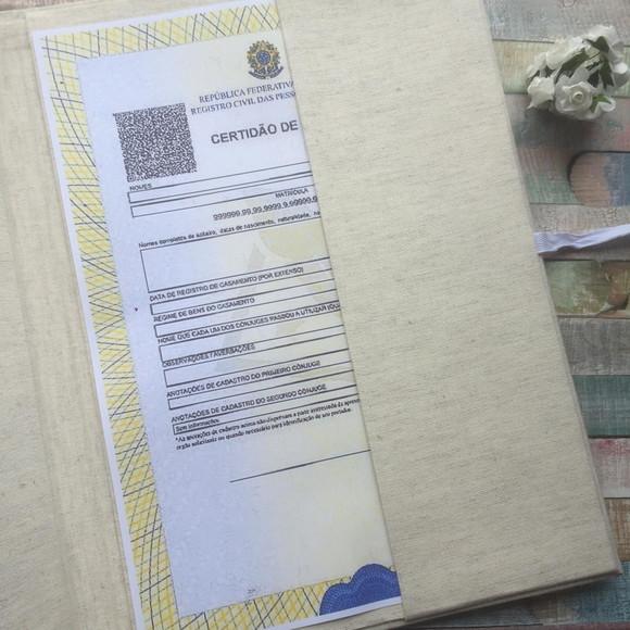 Pasta para Certidões e Documentos A4 em linho