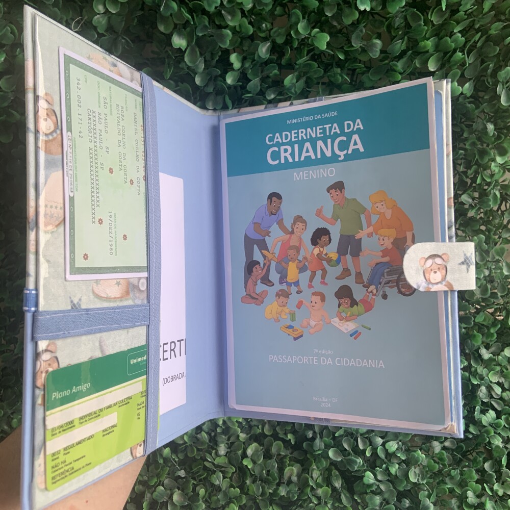 Capa para Caderneta de Vacinação Personalizada Ursinho