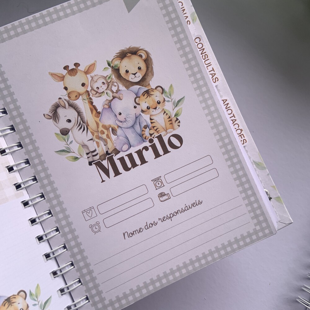 Kit Maternidade Personalizado com Álbum do Bebê e Caderneta