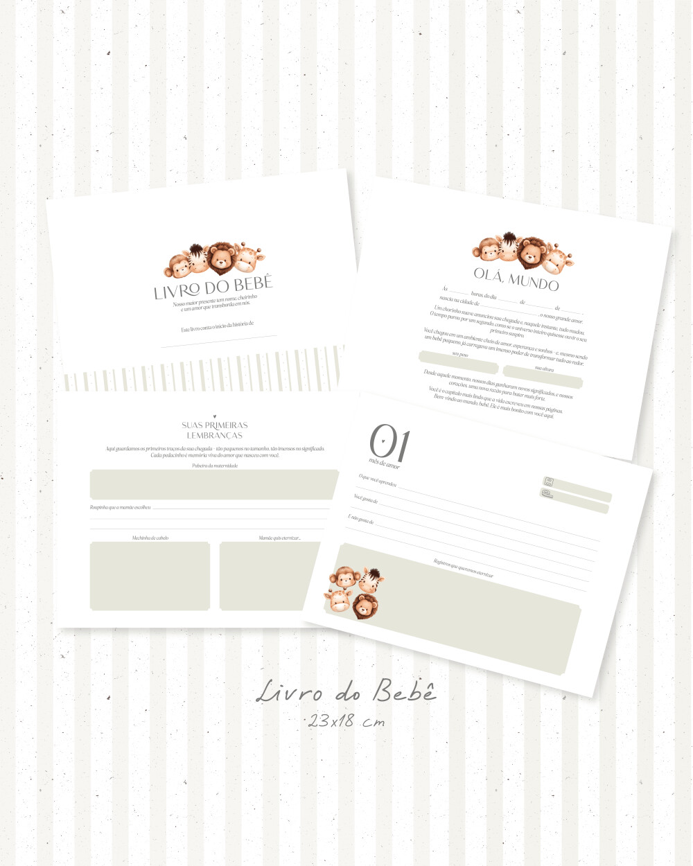 Livro do Bebê Personalizado Safári Baby