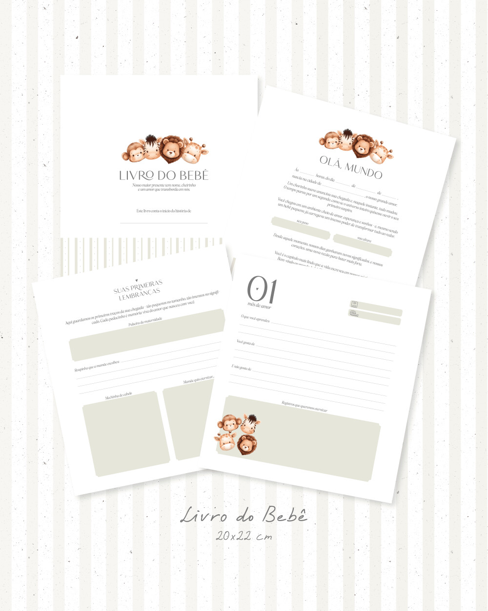 Livro do Bebê Personalizado Safári Baby