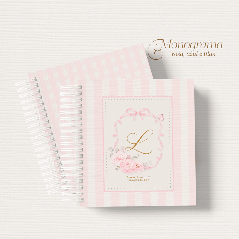 Livro do Bebê Personalizado Monograma Menina
