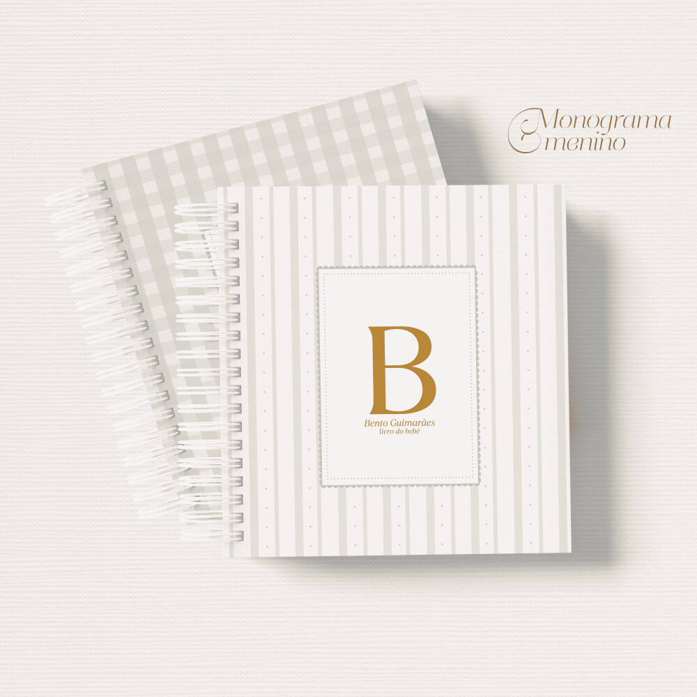Livro do Bebê Personalizado Monograma Menino