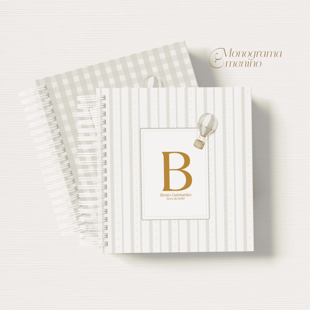 Livro do Bebê Personalizado Monograma Menino