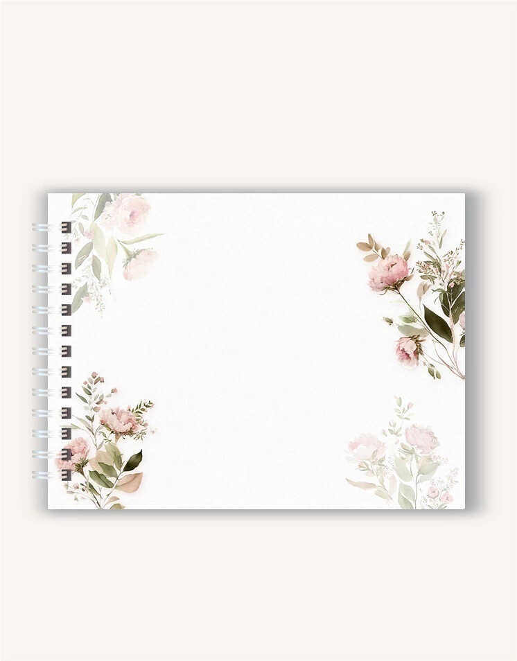 Álbum de Batizado Personalizado Floral | Capa Dura 15x21