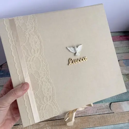 Álbum Batizado com Caixa - Bege