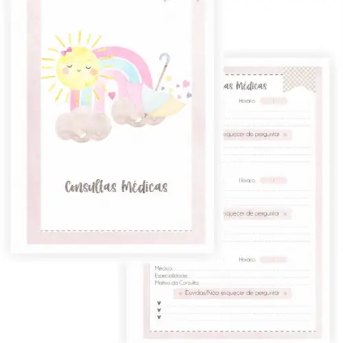 Caderneta de Vacinação Personalizada arco-iris