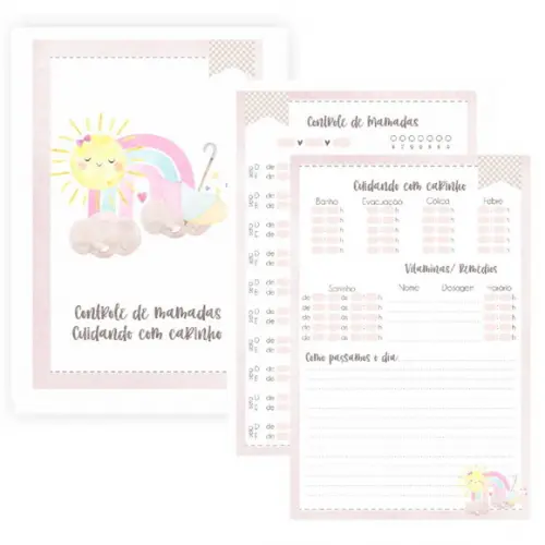 Caderneta de Vacinação Personalizada arco-iris